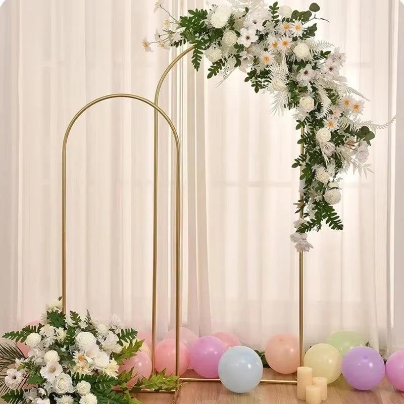 Gold Party Decor Arch Stand (1PCS) - 4FT/5FT/6FT/6.6FT/7.2FT, Balloon Frame & Backdrop Bracket for Weddings