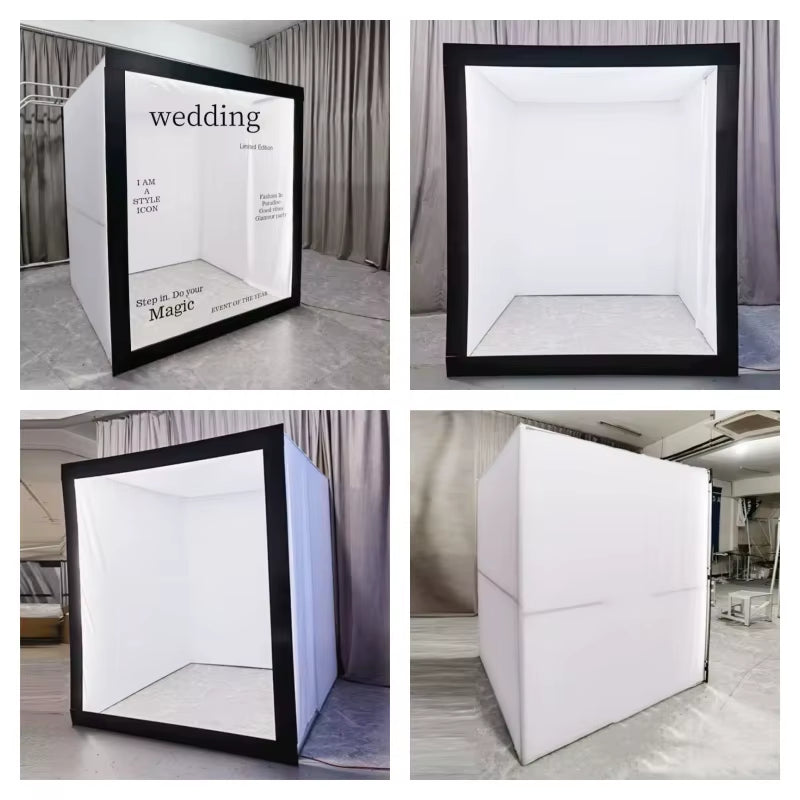 Weddings Photography Background Decoration Props PVC Magazine Photo Booth Backdrop Party Event Led Photo Booth with Led