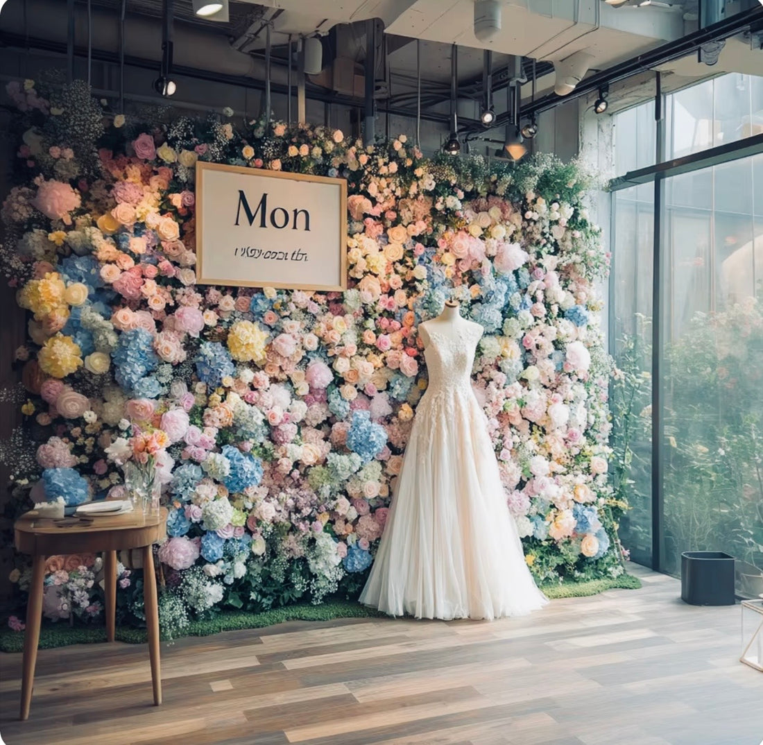 Customizable Luxury Premium Silk Floral Wall Backdrop (8x8 ft) – Custom, Reusable, Ultra-Realistic Event Display