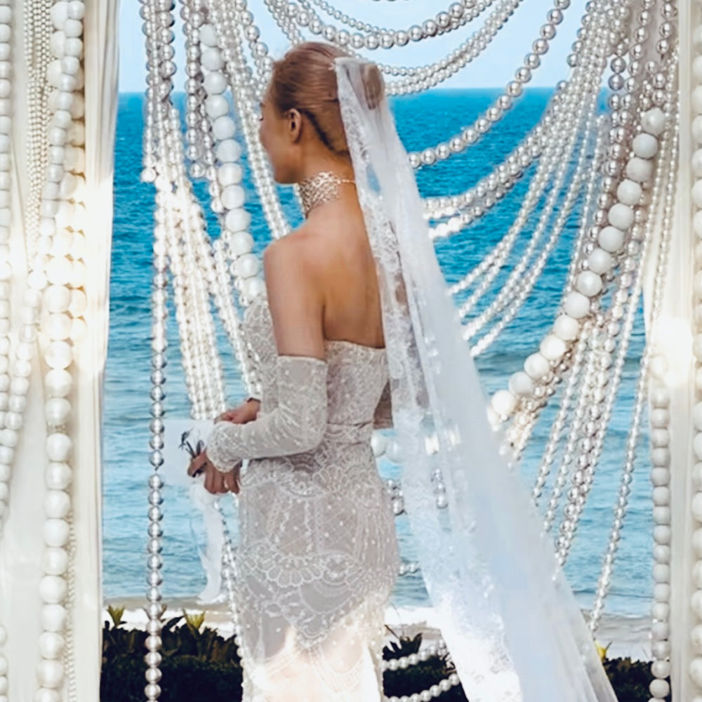 Tailor Elevé Luxe Pearl Garland Drops™ | Oversized Faux Pearl Hanging Decor for Weddings, Backdrops, Home Styling & Events