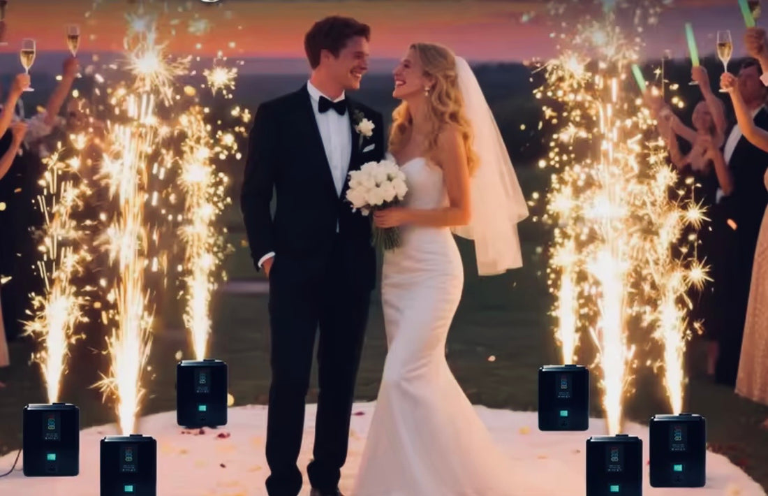 600W Cold Spark Machine with Titanium Powder Options – Wireless DMX Indoor or Outdoor Sparkler for Events