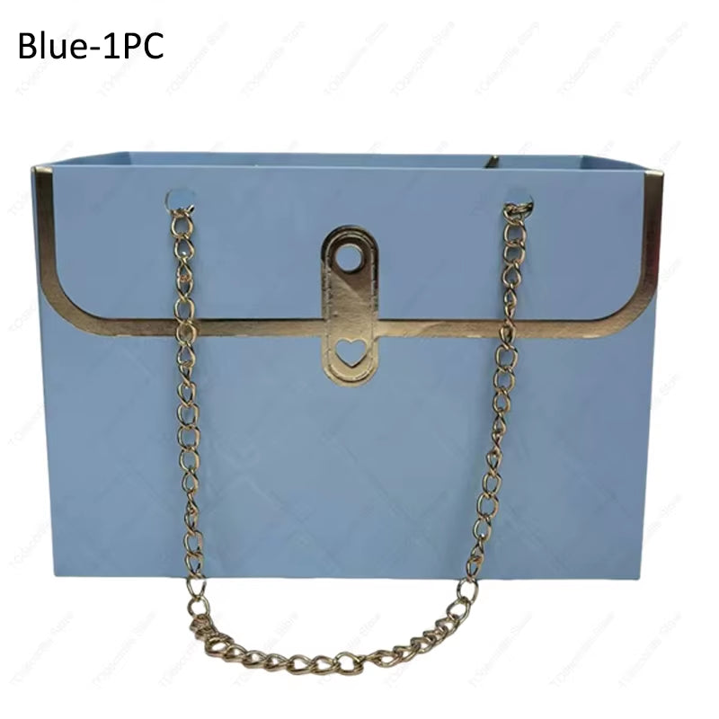Portable Creative Handbag Flower Paper Packaging Box Bouquet Tote Bags Valentine'S Day Birthday Party Gifts Bags Mother'S Day