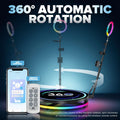 Rotating 360 Photo Booth Machine Selfie Stand Free Customize Logo with RGB Light App Remote Control for Parties Events with Case