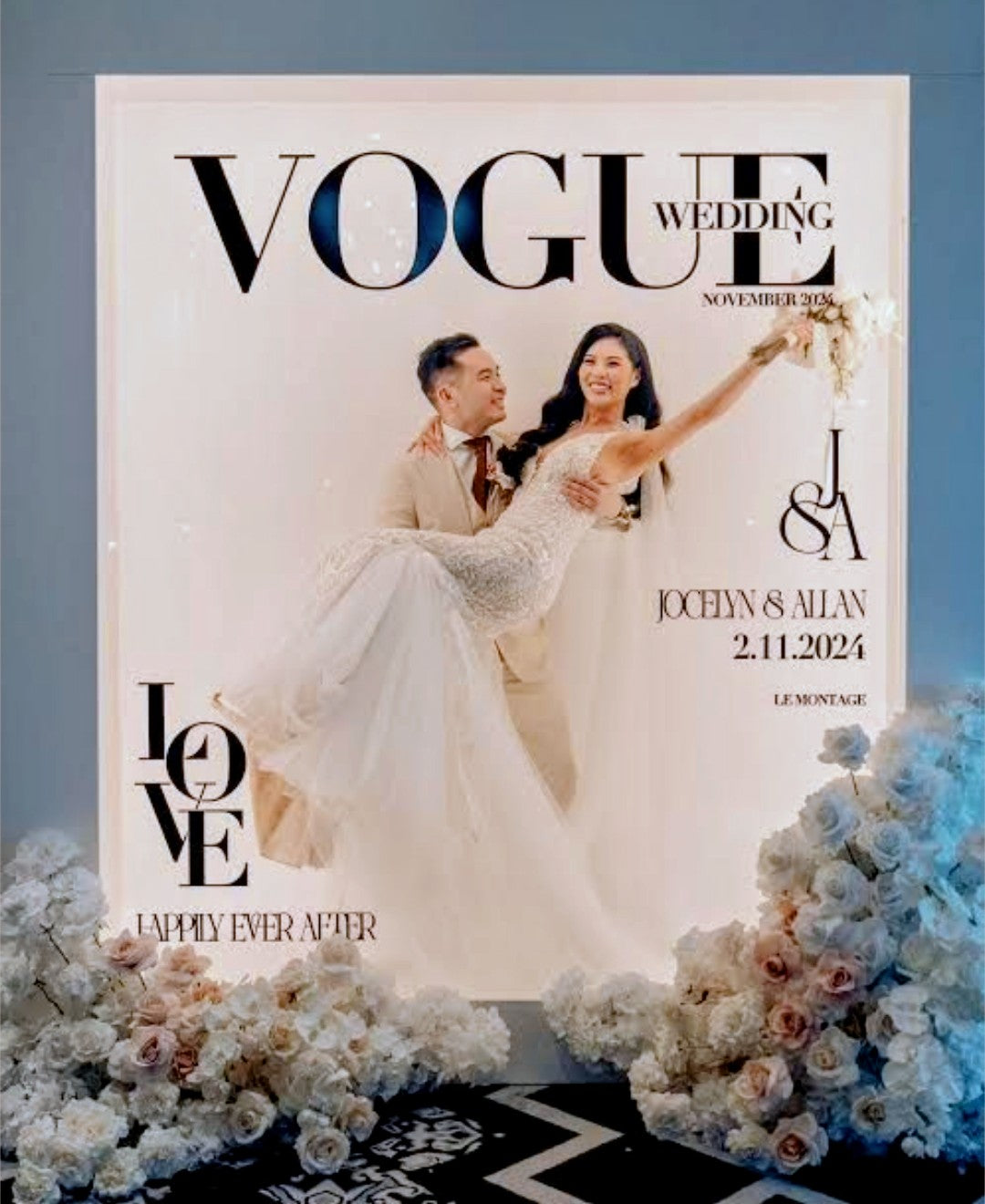 Magazine Photo Booth Backdrop Prop with Led