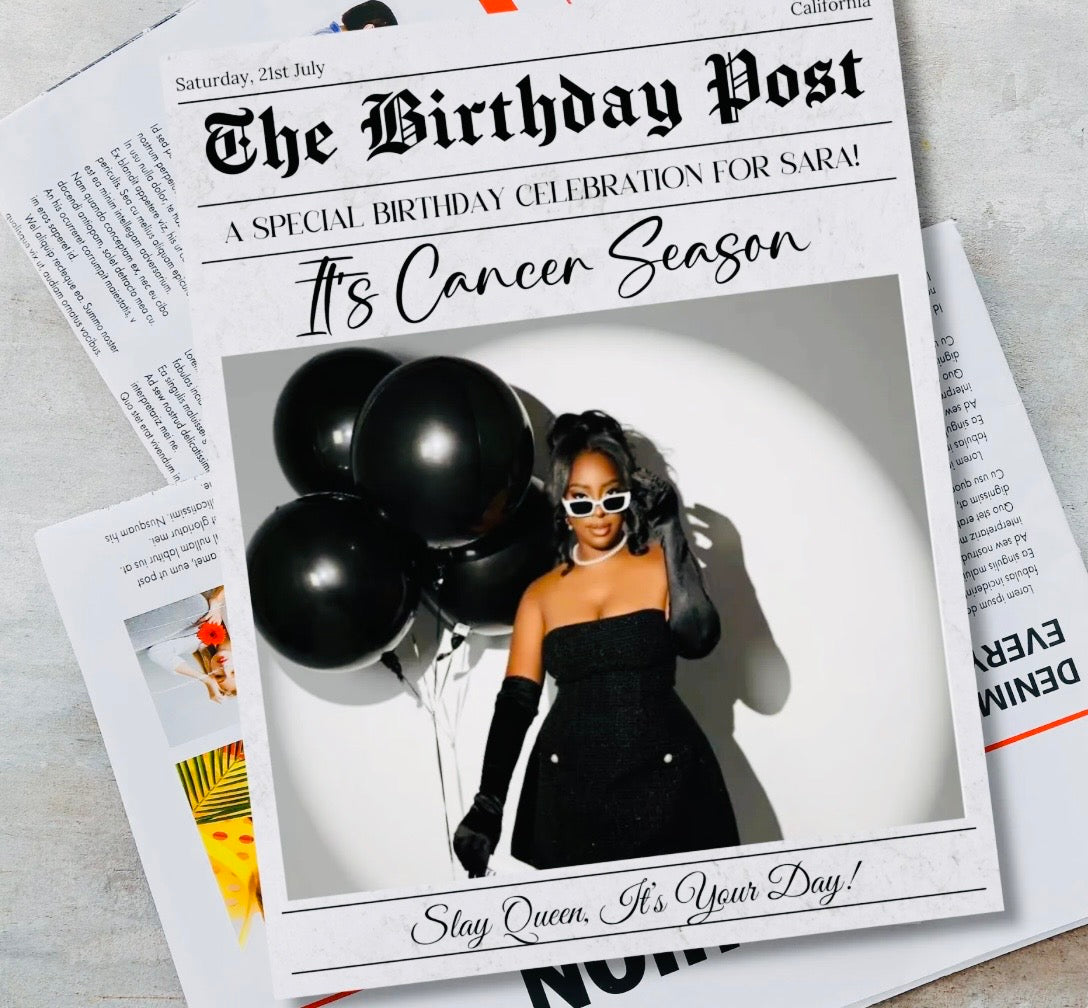 EXTRA! EXTRA! Read all about it! The Headline Edition™ 4 Page Custom keepsake News Paper
