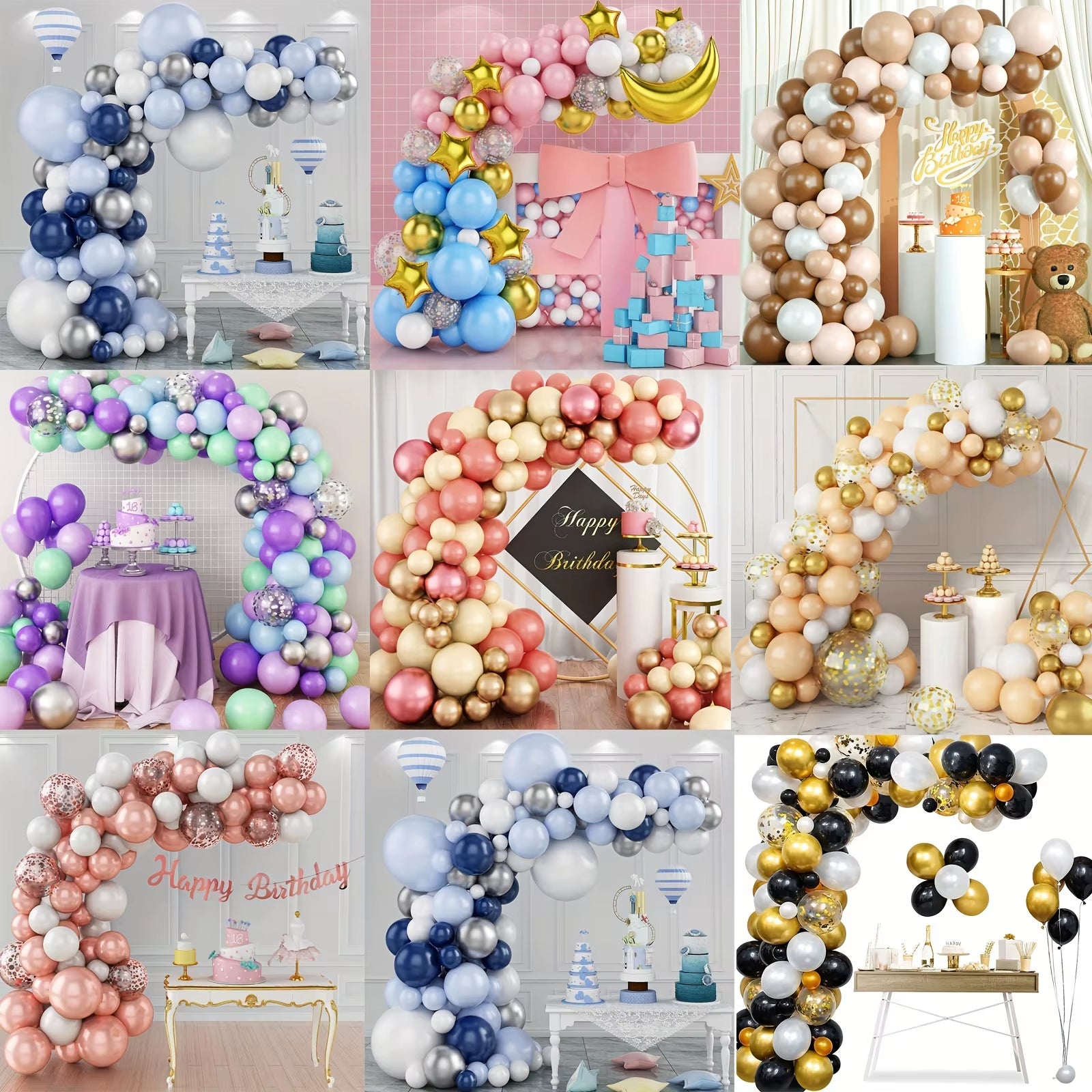 2.5M & 1.5M Free Bending Half Balloon Arch Set Balloon Arch Kit Balloon Arch Stand with Base for Wedding Birthday Party Decor