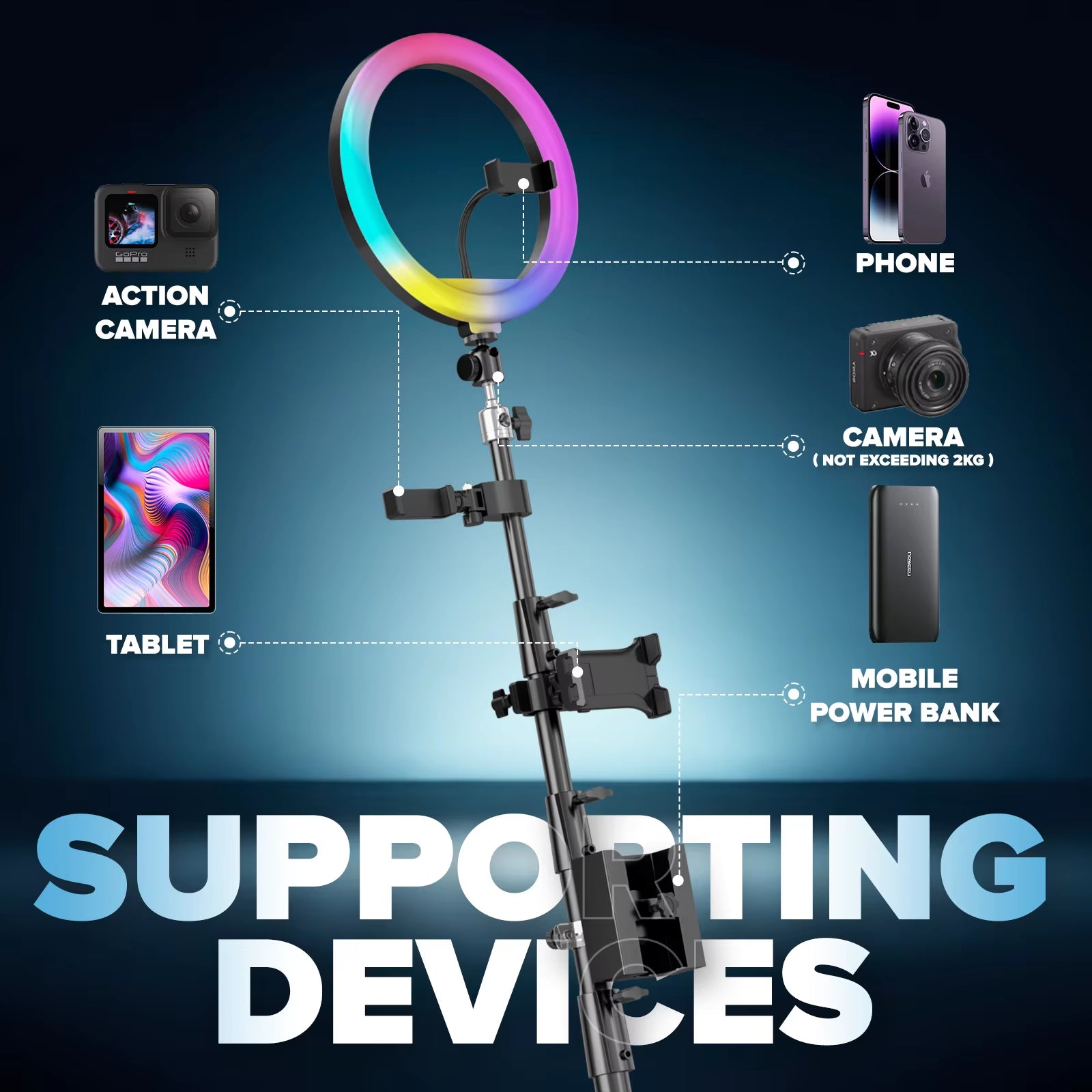Rotating 360 Photo Booth Machine Selfie Stand Free Customize Logo with RGB Light App Remote Control for Parties Events with Case