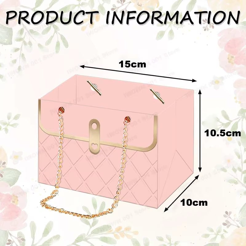 Portable Creative Handbag Flower Paper Packaging Box Bouquet Tote Bags Valentine'S Day Birthday Party Gifts Bags Mother'S Day