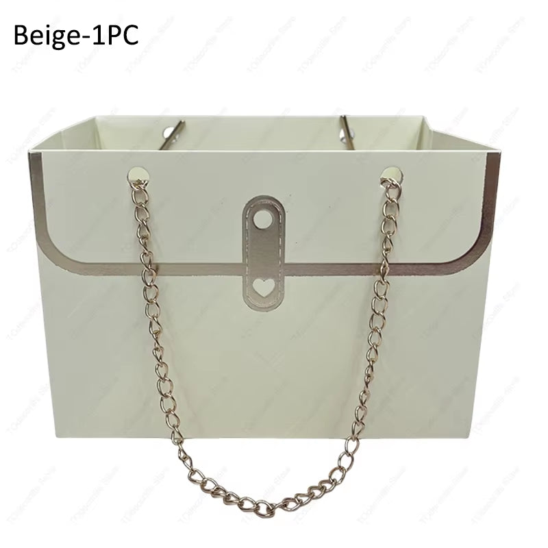 Portable Creative Handbag Flower Paper Packaging Box Bouquet Tote Bags Valentine'S Day Birthday Party Gifts Bags Mother'S Day