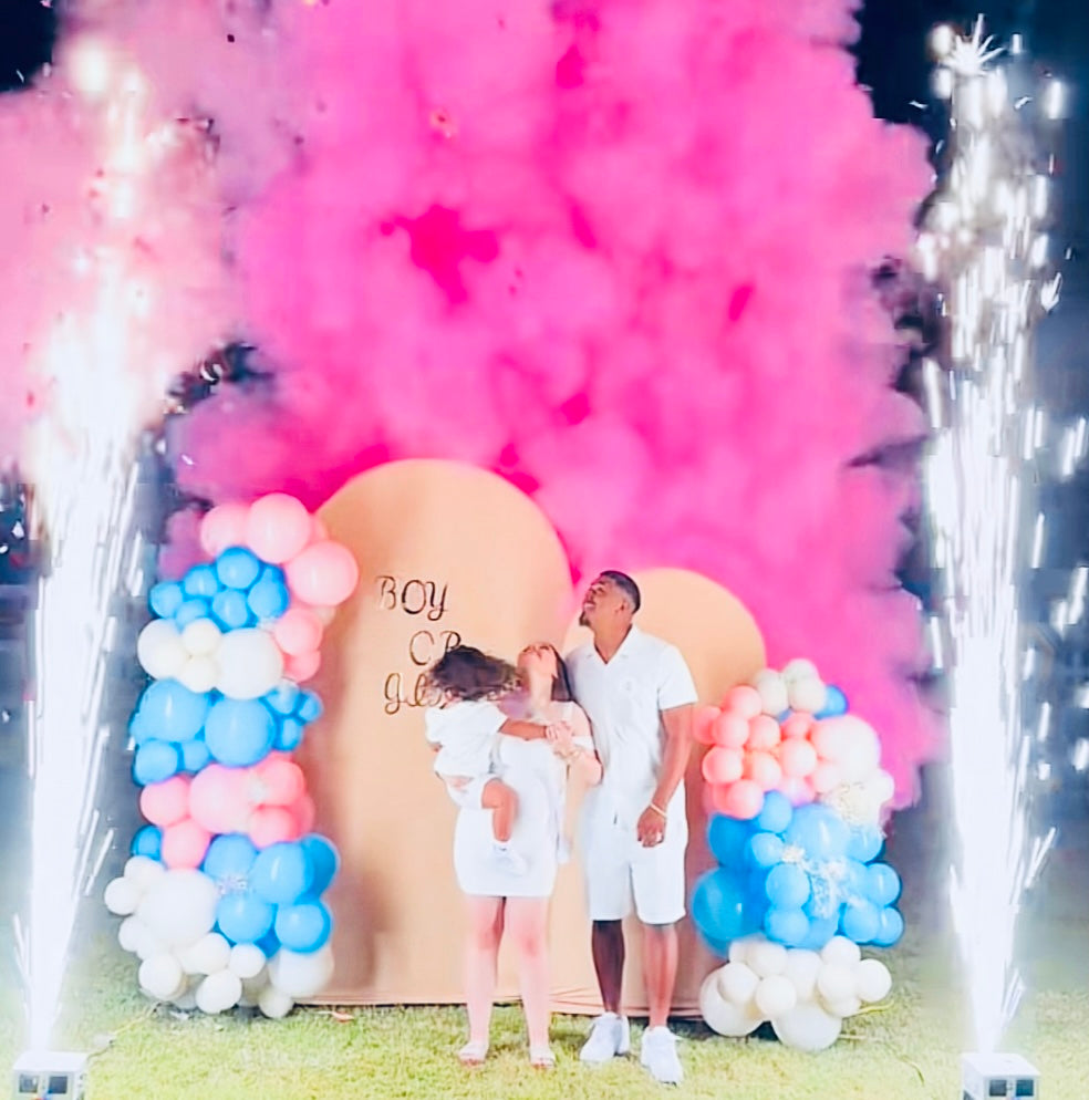 Trendy Baby Gender Reveal Color Smoke & Confetti Cannon Machine with Remote Control