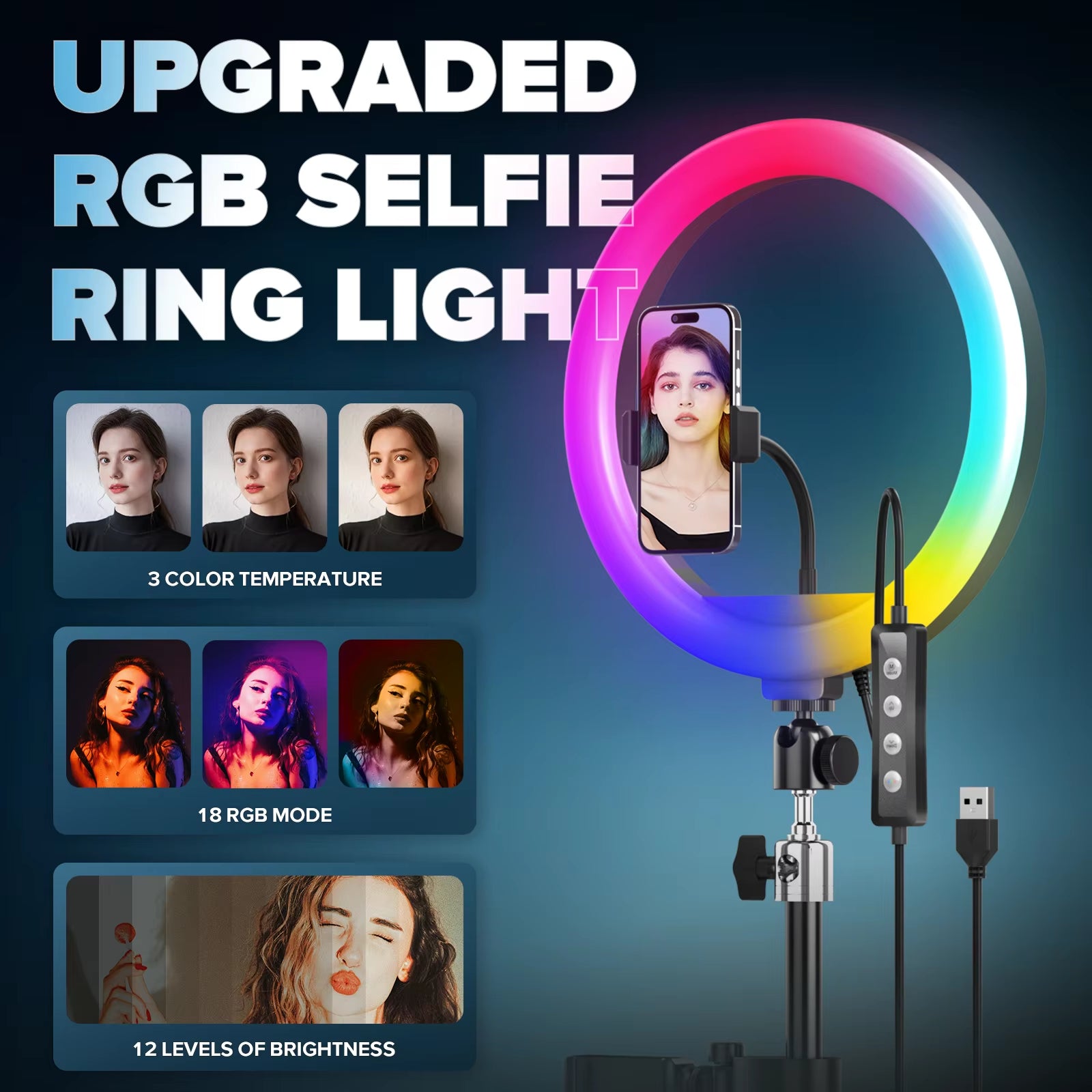 Rotating 360 Photo Booth Machine Selfie Stand Free Customize Logo with RGB Light App Remote Control for Parties Events with Case