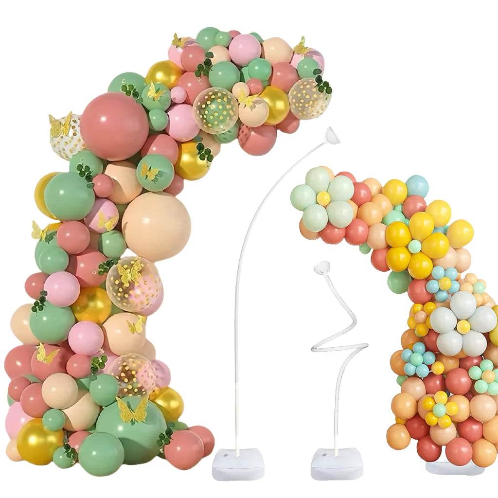 2.5M & 1.5M Free Bending Half Balloon Arch Set Balloon Arch Kit Balloon Arch Stand with Base for Wedding Birthday Party Decor