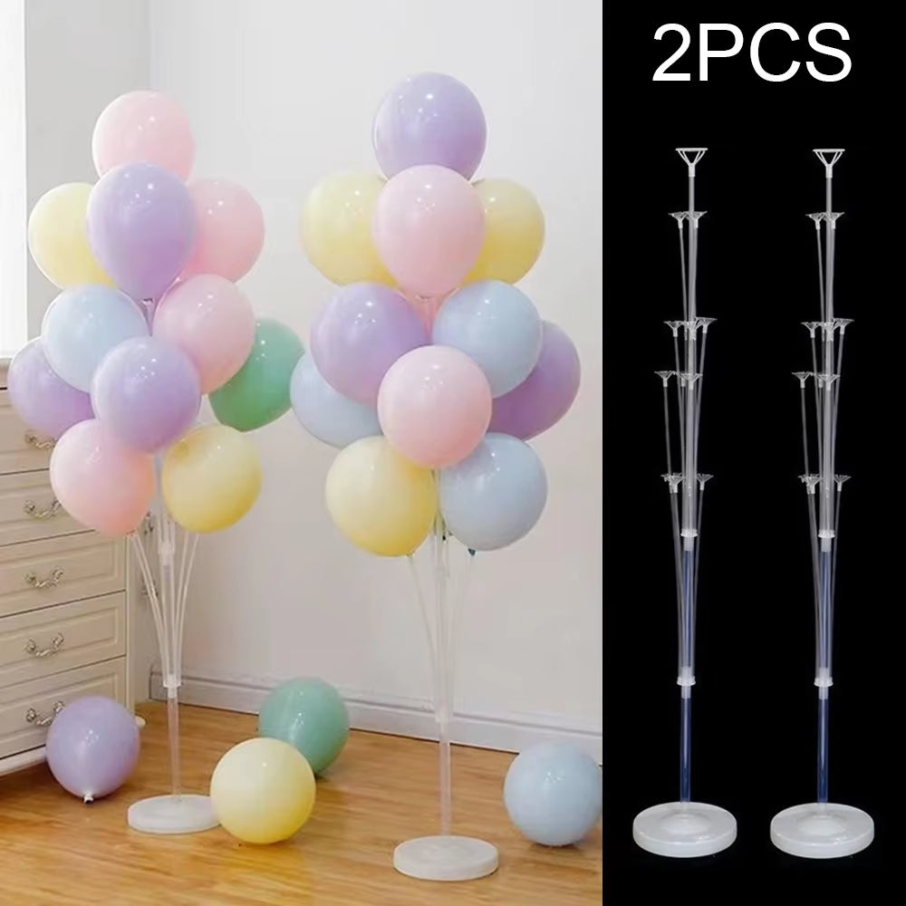 Runtow 2 Sets Balloon Stand with Base, Balloon Column Stand for Wedding Christmas New Year Birthday Graduation Party Decor