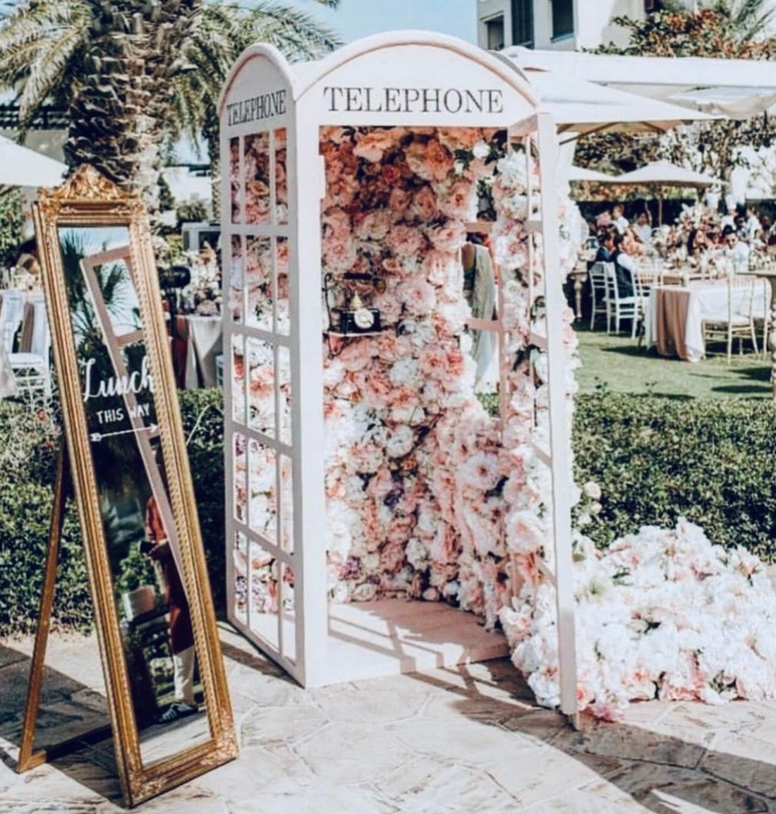 Classic London Luxe Style Telephone Booth™ + Vintage Phone for Audio Guest Book| Iconic Photo Experience