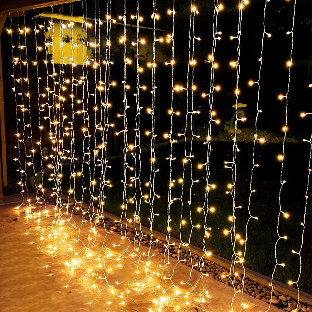 LED Curtain Light String 220V Holiday Curtain Garland Lights Indoor Outdoor Room Christmas Decoration Fairy Lights