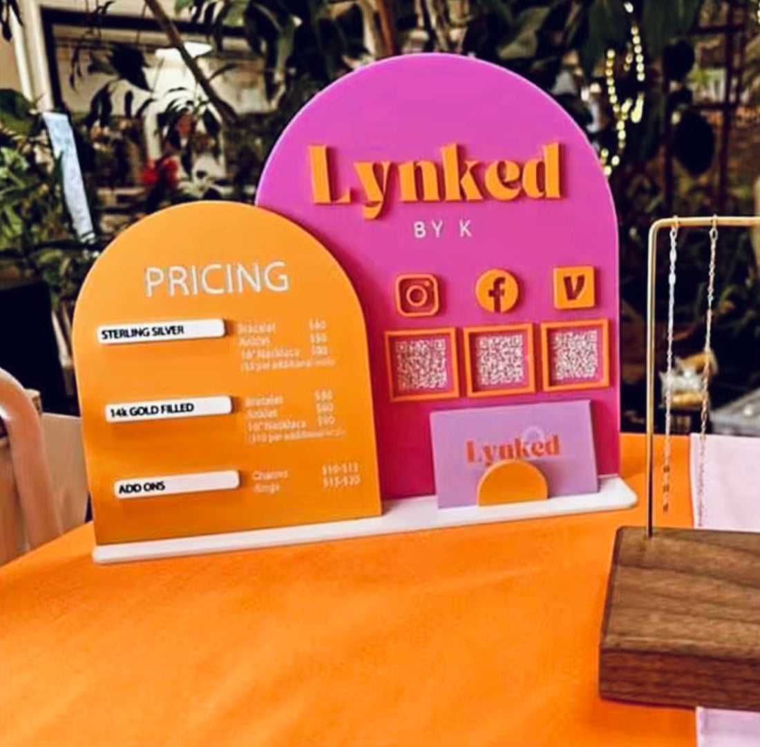 Custom Acrylic Business Sign | Social Media Display, Signature Drink Menu & Event Sign