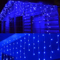 4Mx0.6M Curtain LED Icicle String Lights EU Plug Christmas Garland Droop Light Wedding Garden Street Outdoor Decorative Lighting