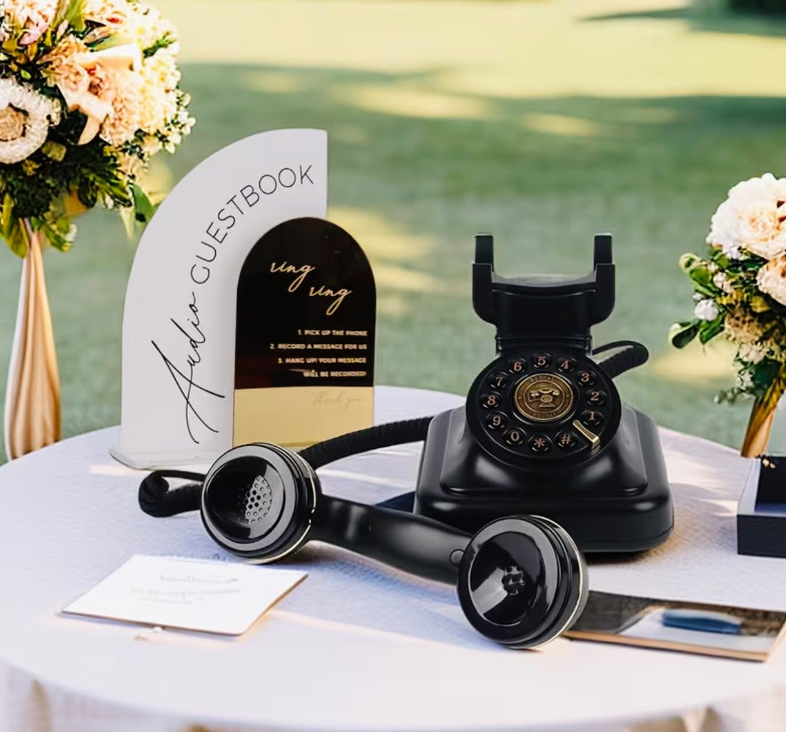 Prestige Signature Vintage Rotary Audio Guest Book Phone for Weddings & Events | Voicemail Keepsake