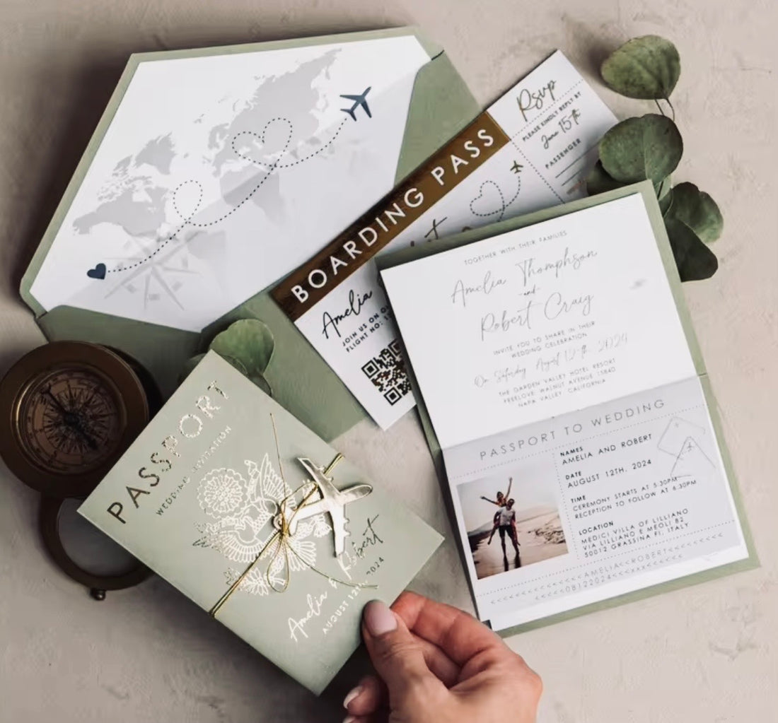 The Voyage Collection™ | Luxury Passport & Boarding Pass Wedding Invitation Suite