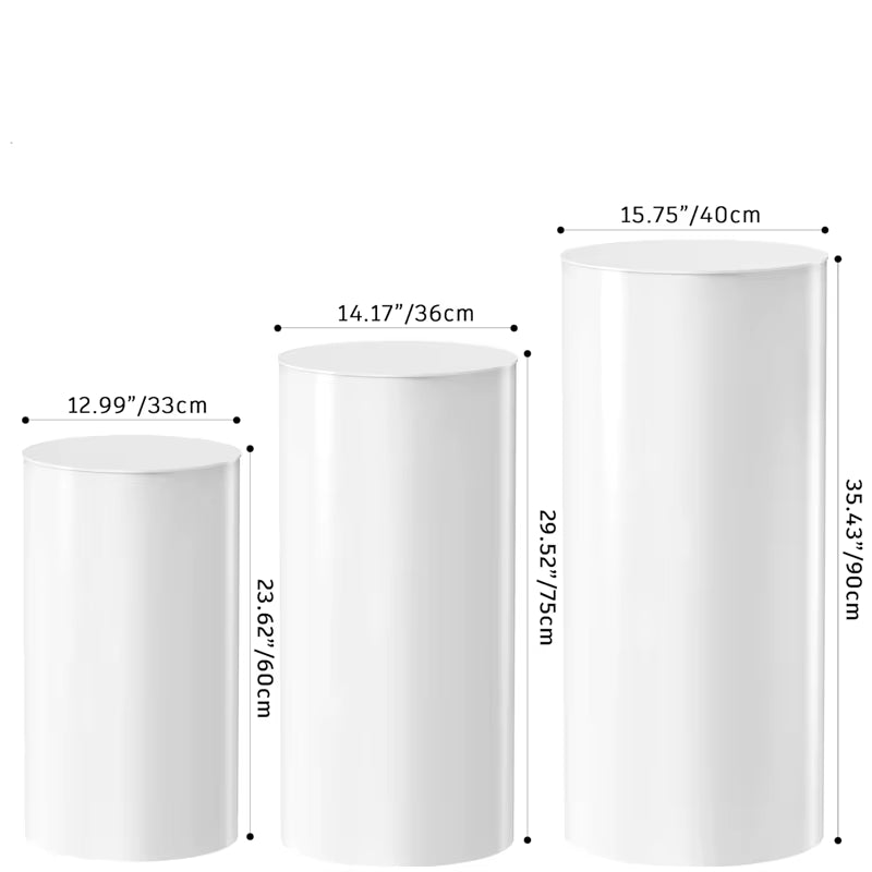 3Pcs Cylinder Plinth Pillars Cake Stand Multipurpose Display Pedestals for Thanksgiving Anniversary Ceremony Birthday Graduation