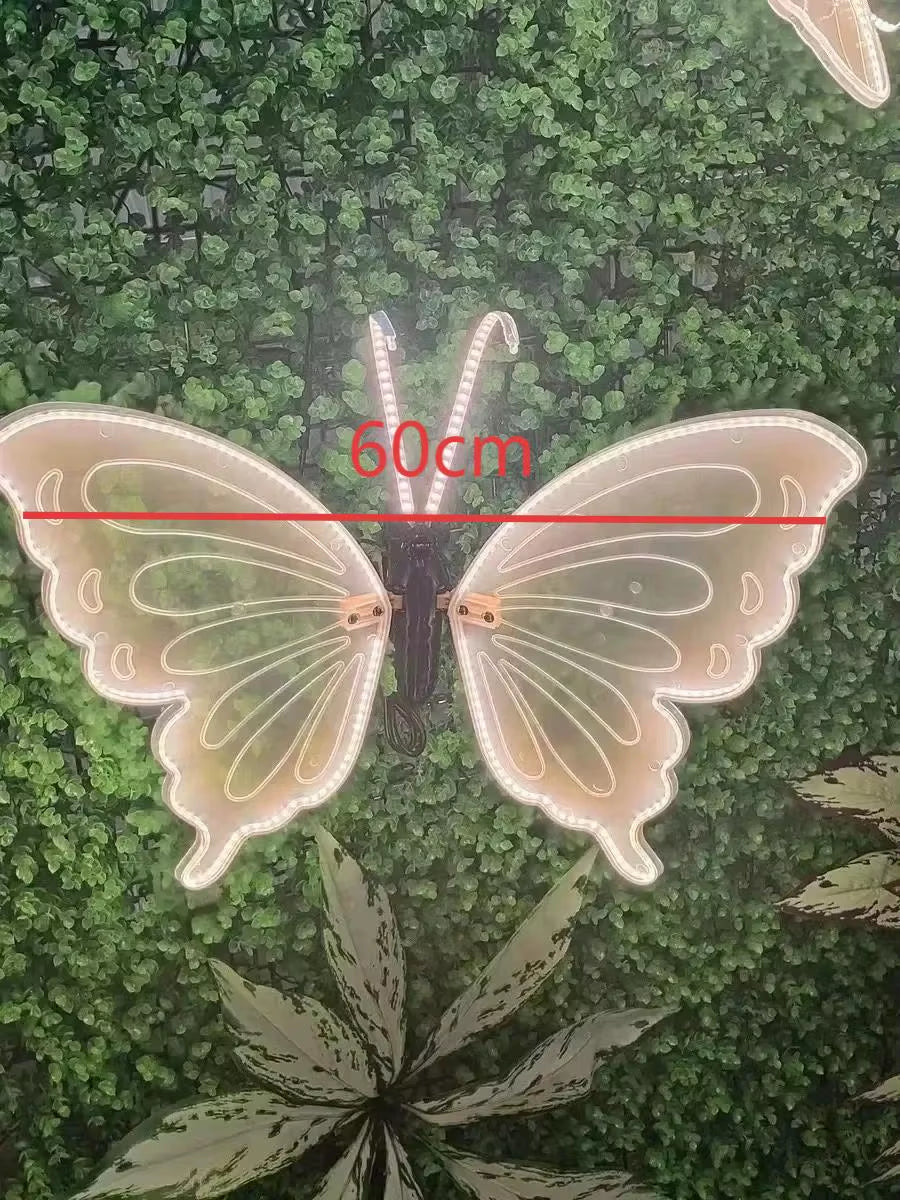 LED Simulated Butterfly Decoration, Vibrating Wings, Christmas Wedding Party Outdoor Wall Tree Garden Decor Butterfly