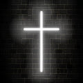 Esus Cross Neon Sign Home Decor LED Neon Sign White Wall Decor Wedding Birthday Party Sign Easter Decoration Gifts for Friends
