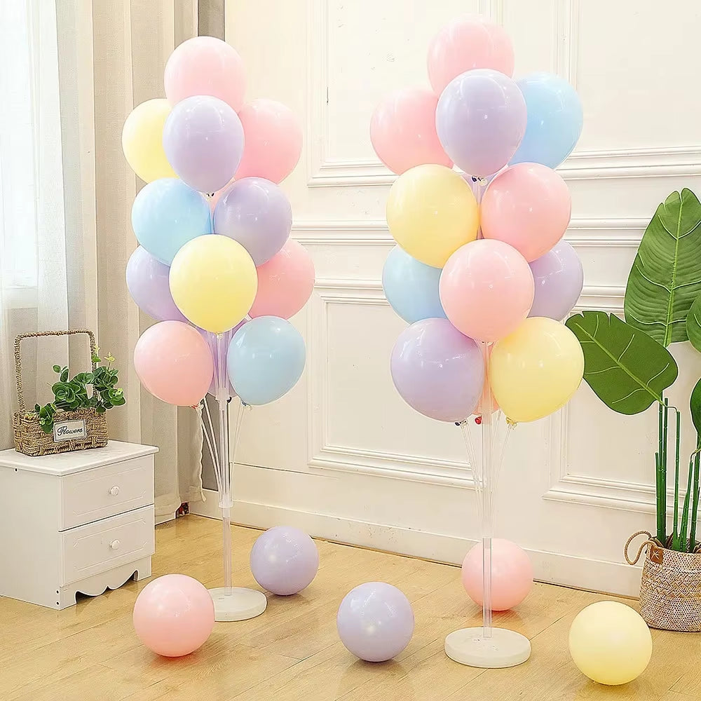 Runtow 2 Sets Balloon Stand with Base, Balloon Column Stand for Wedding Christmas New Year Birthday Graduation Party Decor