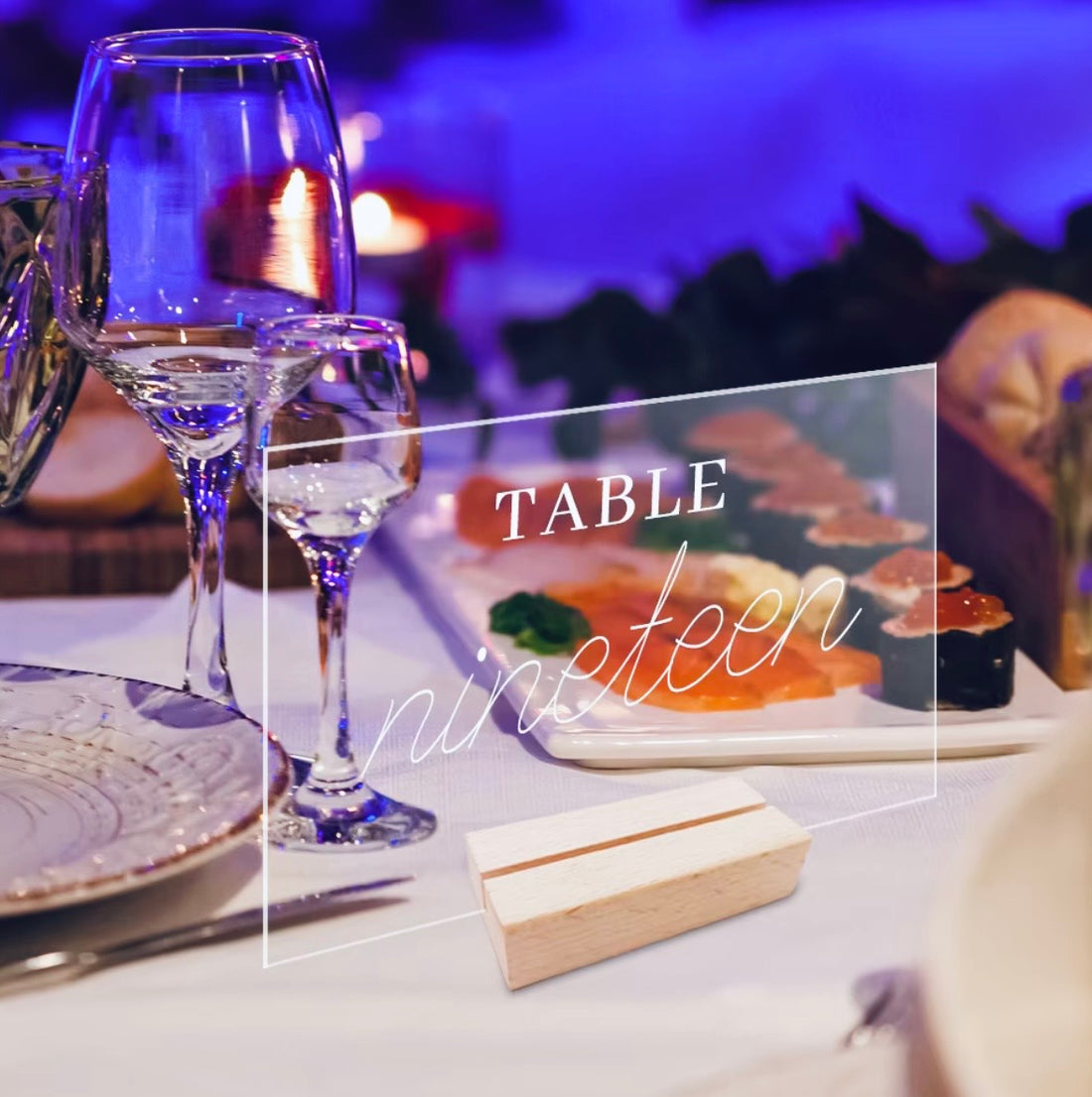 Custom Acrylic Wedding Table Sign | Social Media Display, Signature Drink Menu & Event Sign