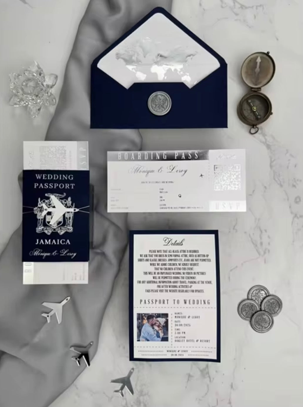 The Voyage Collection™ | Luxury Passport & Boarding Pass Wedding Invitation Suite