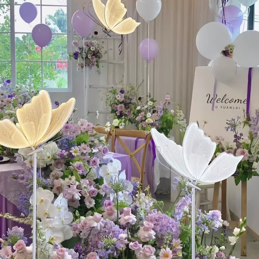 Enchanted Glow™ Luxury 3D Butterfly LED Floor Lamp for Wedding & Event Statement Décor (Color-Changing, Multiple Sizes)