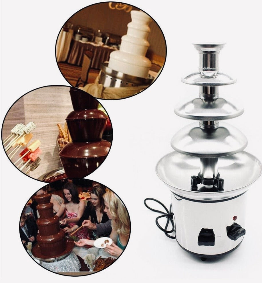 4-Tier Stainless Steel Chocolate Waterfall Fountain - Wedding, Party & Events