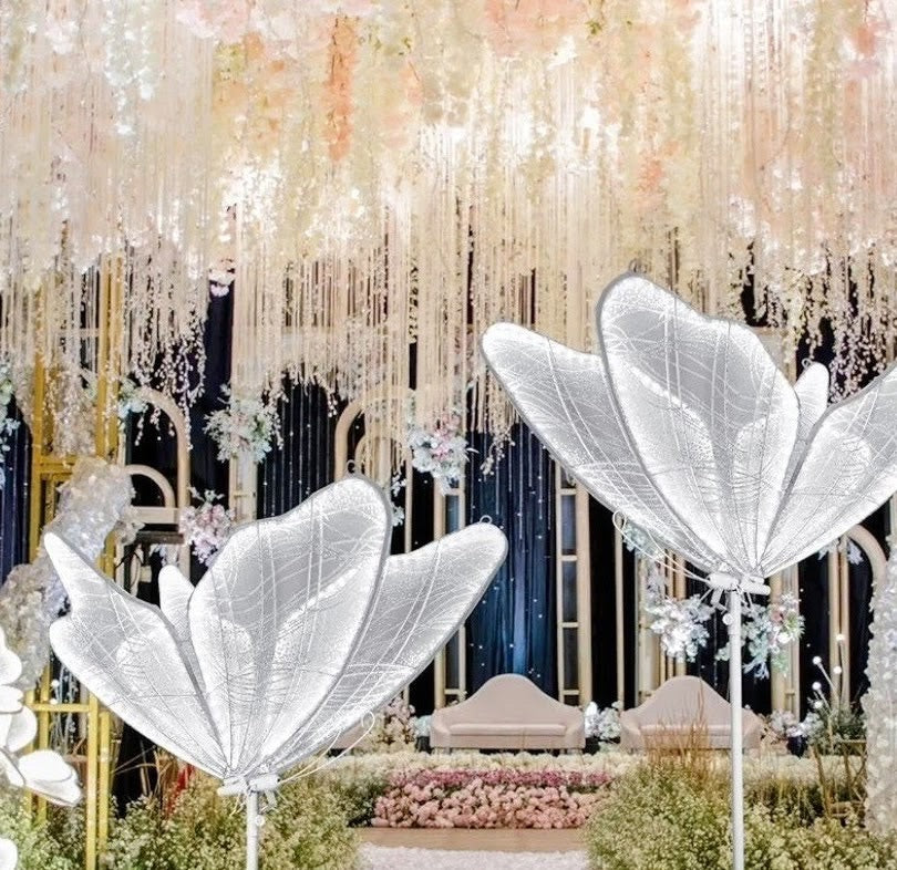 2025 Wedding Floor Lamp Butterflies LED Lace Floor Light for Hotel Romantic Road Load Corridor Party Stage Light Atmosphere Lamp