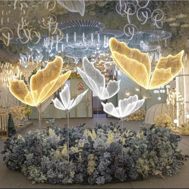 2025 Wedding Floor Lamp Butterflies LED Lace Floor Light for Hotel Romantic Road Load Corridor Party Stage Light Atmosphere Lamp