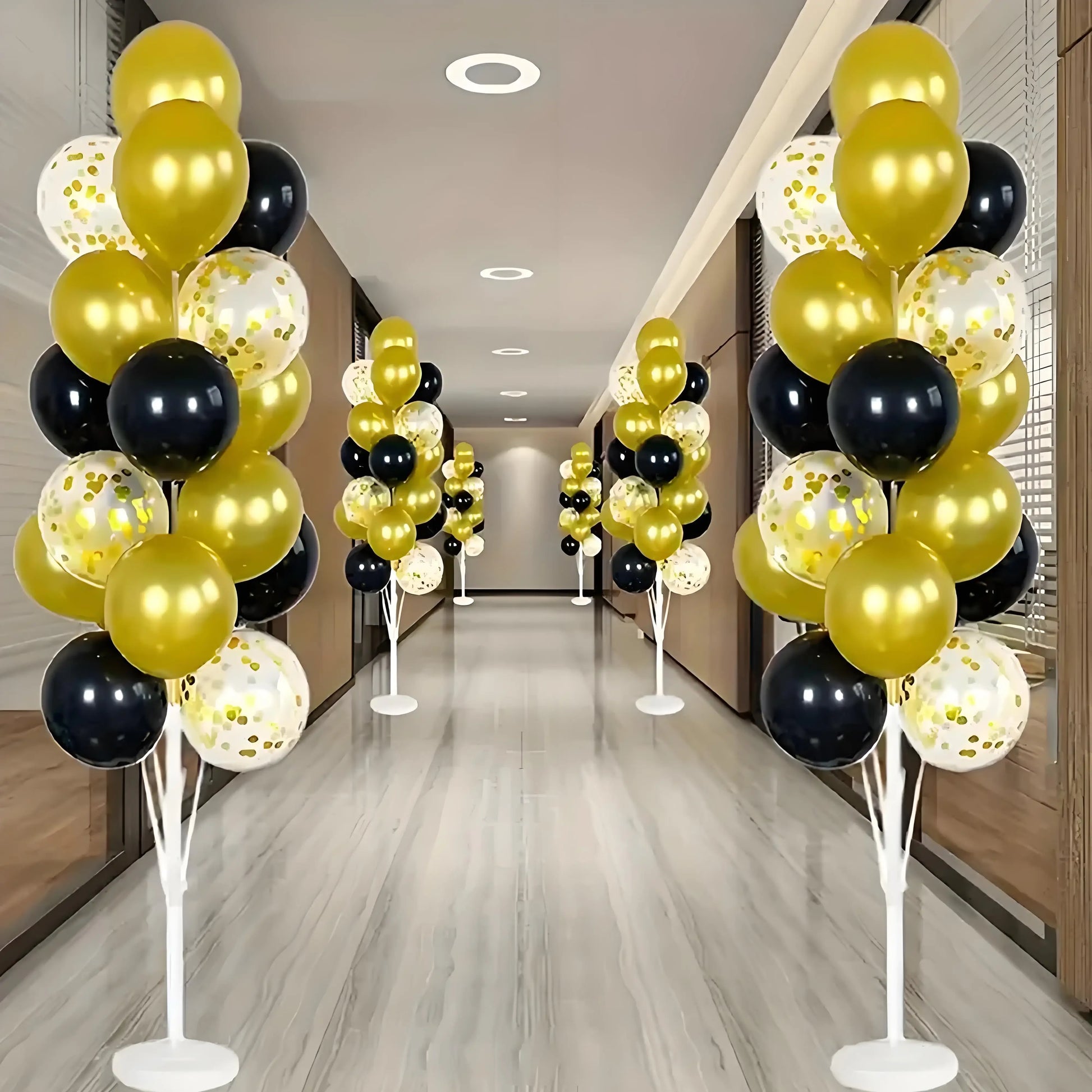 Runtow 2 Sets Balloon Stand with Base, Balloon Column Stand for Wedding Christmas New Year Birthday Graduation Party Decor