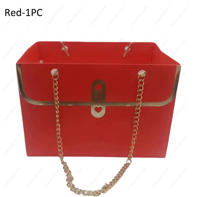 Portable Creative Handbag Flower Paper Packaging Box Bouquet Tote Bags Valentine'S Day Birthday Party Gifts Bags Mother'S Day