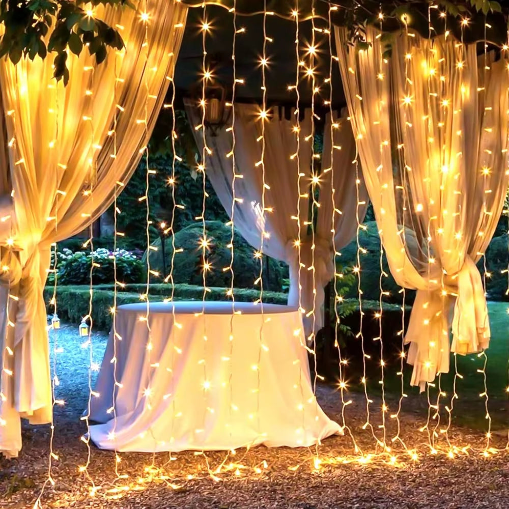 LED Curtain Light String 220V Holiday Curtain Garland Lights Indoor Outdoor Room Christmas Decoration Fairy Lights