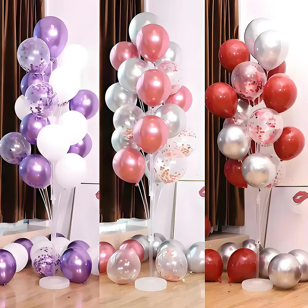 Runtow 2 Sets Balloon Stand with Base, Balloon Column Stand for Wedding Christmas New Year Birthday Graduation Party Decor