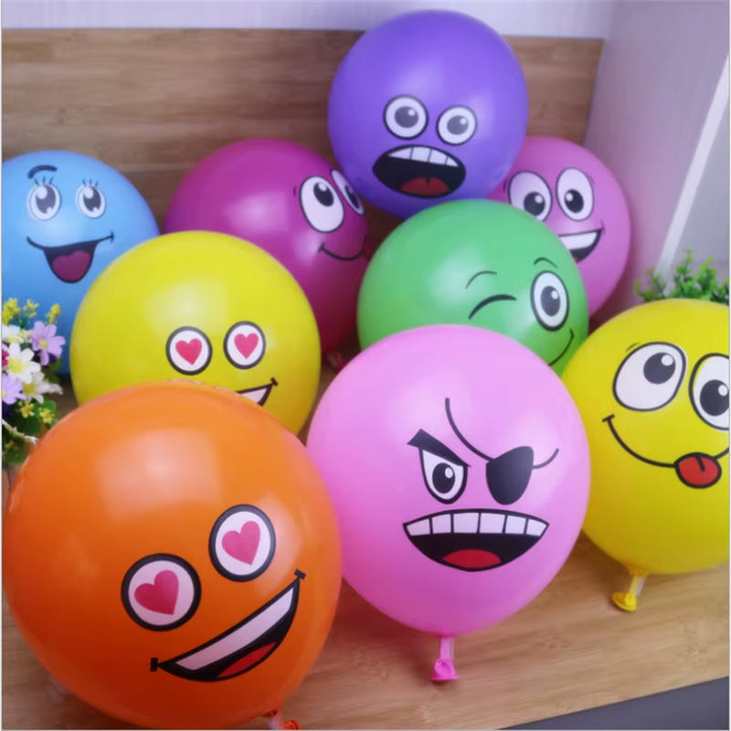 One Year Old Children'S Birthday Party Is Decorated with Lovely Smiling Face Printing Large Eye Latex Balloon