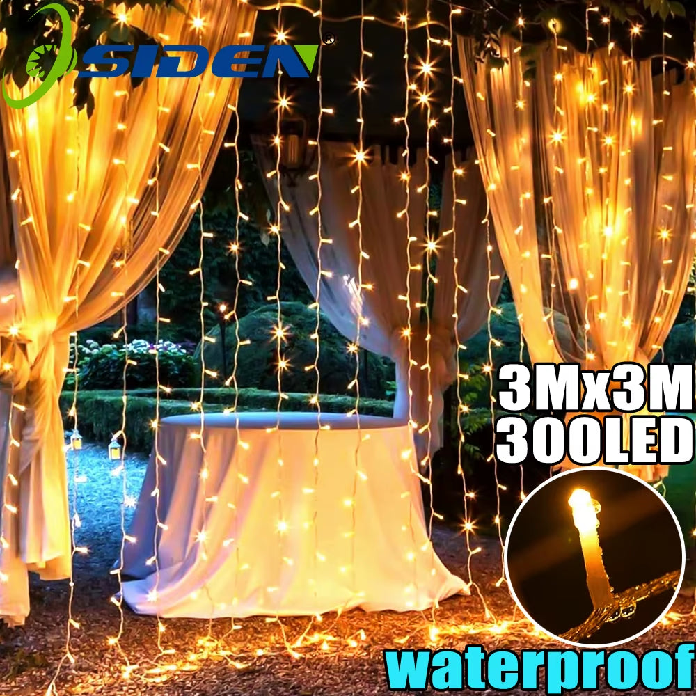 LED Curtain Light String 220V Holiday Curtain Garland Lights Indoor Outdoor Room Christmas Decoration Fairy Lights