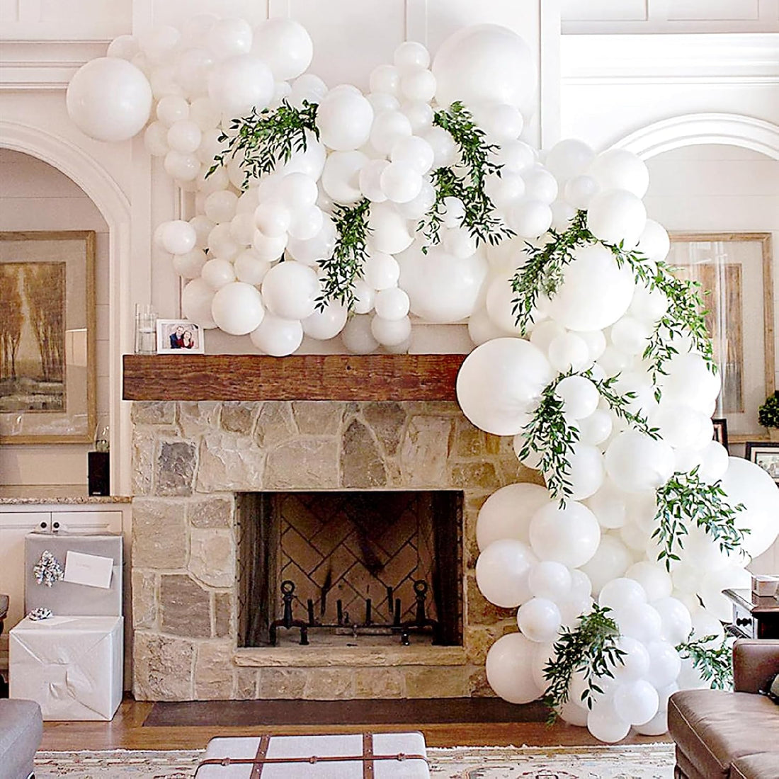 110Pcs White Balloons Different Sizes 18/12/10/5 Inch - Matte White Latex Balloon Garland Arch Kit for Wedding Bridal Shower Engagement Anniversary Graduation Birthday Party Decorations Supplies