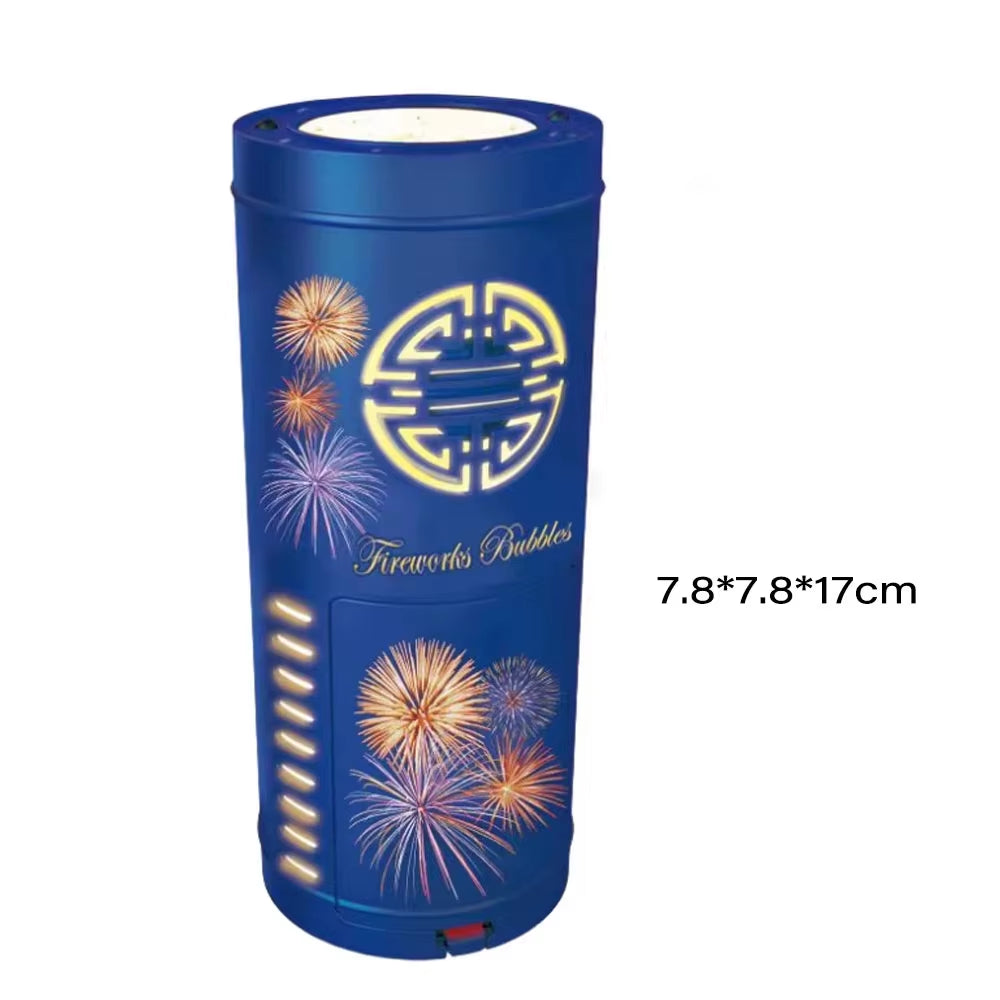 Automatic Firework Bubble Machine Blowing Colorful Bubbles with Dynamic Music Light Bubble Toy for Kids Party Christmas Gift