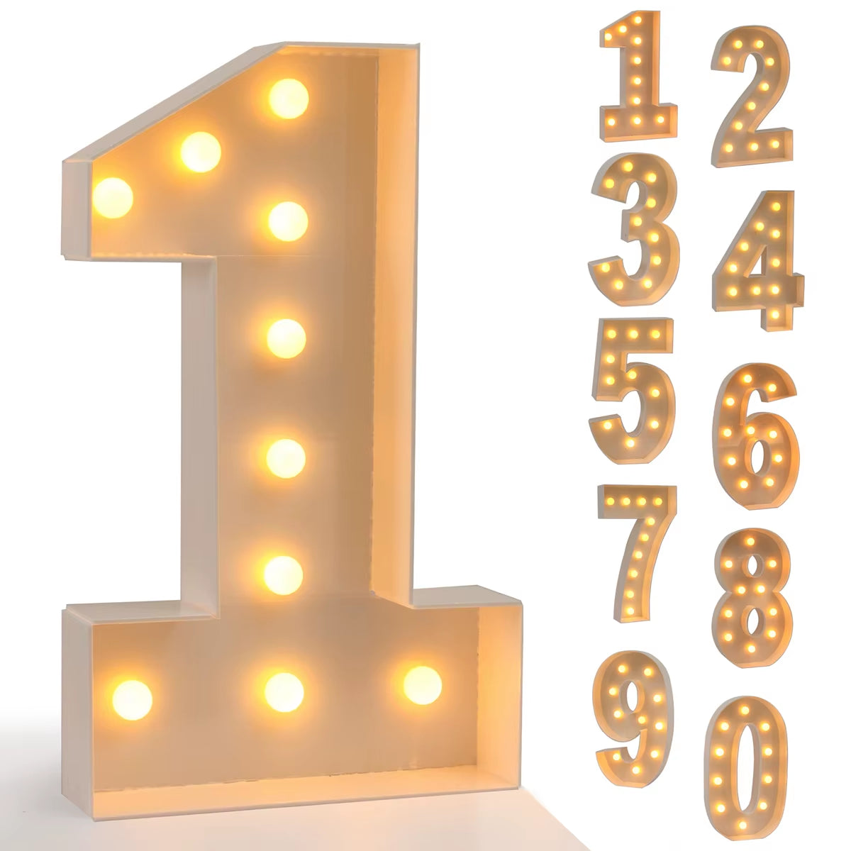 91.5Cm Giant Led Light Birthday Number Figure 1St Birthday Anniversary Wedding Baby Shower Decor 30 40 50 Birthday Number Frame