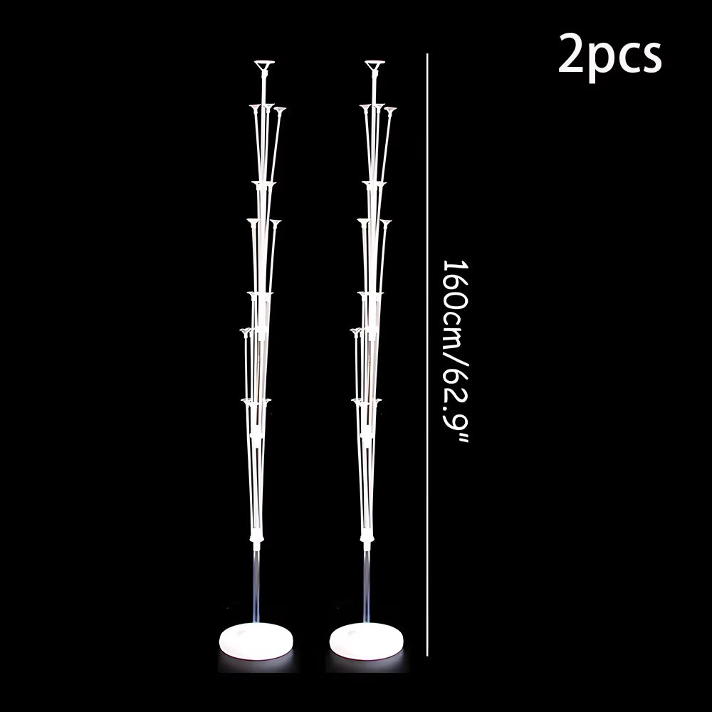Runtow 2 Sets Balloon Stand with Base, Balloon Column Stand for Wedding Christmas New Year Birthday Graduation Party Decor