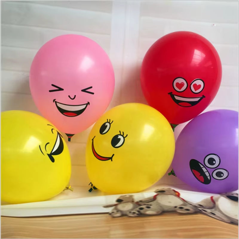 One Year Old Children'S Birthday Party Is Decorated with Lovely Smiling Face Printing Large Eye Latex Balloon