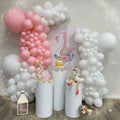 US Delivery 3/5Pcs White Cylinder Table Pedestal Stand Decor Cake Plinths Pillars Backdrop for Party Wedding Decorations Holiday