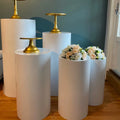 US Delivery 3/5Pcs White Cylinder Table Pedestal Stand Decor Cake Plinths Pillars Backdrop for Party Wedding Decorations Holiday