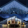 4Mx0.6M Curtain LED Icicle String Lights EU Plug Christmas Garland Droop Light Wedding Garden Street Outdoor Decorative Lighting