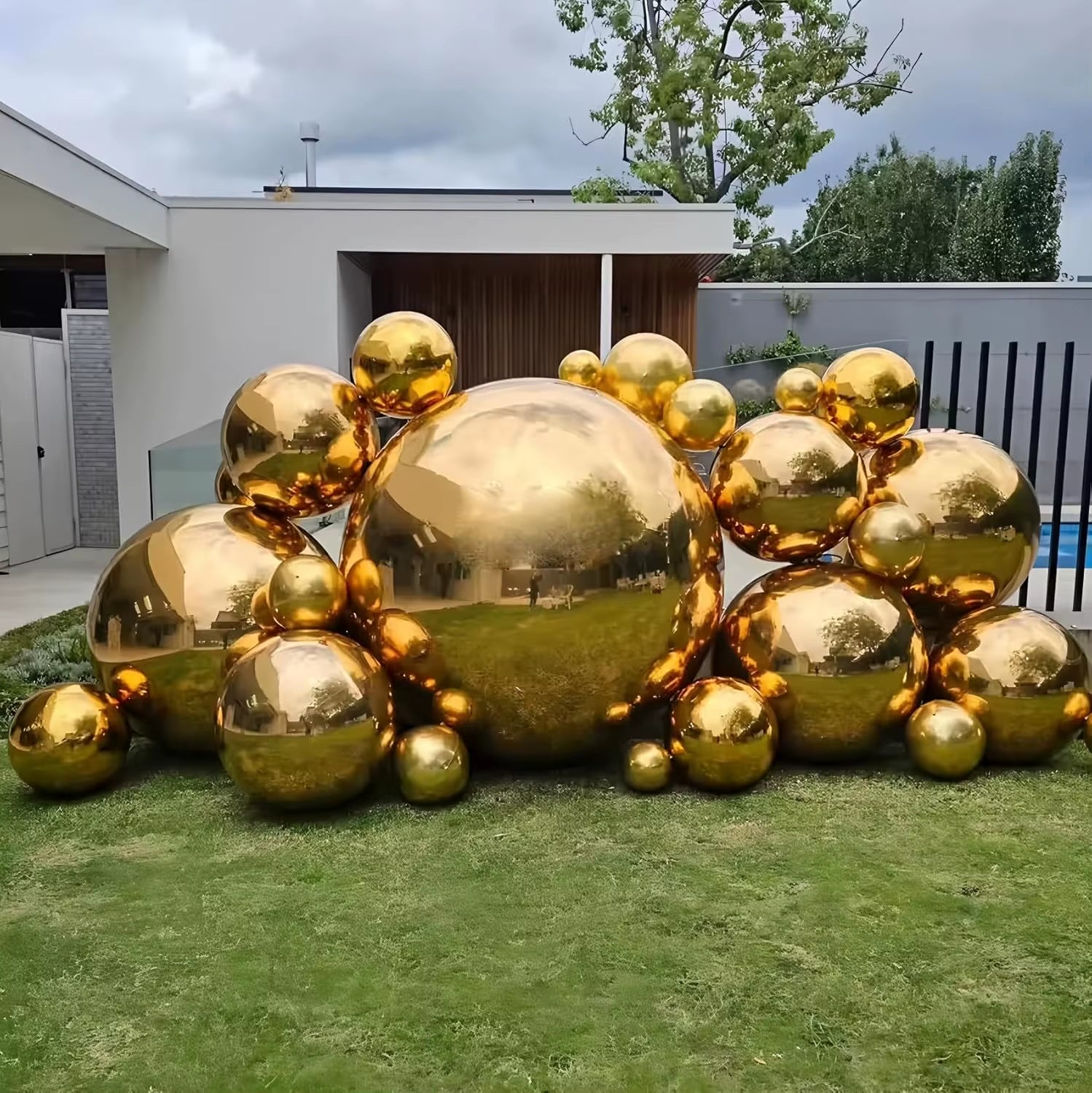 10-70Inch Gold 4D round Foil Balloon Huge 4D Red Silver Foil Helium Air Balloons for Birthday Party Wedding Baby Shower Deocr Gl