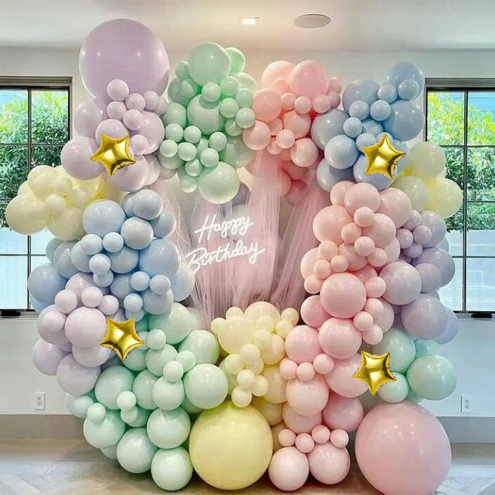 Latex Macaron Rainbow Balloon Garland Arch Kit, Wedding , Birthday, Anniversary , Graduation, Holiday, Celebration Decoration.