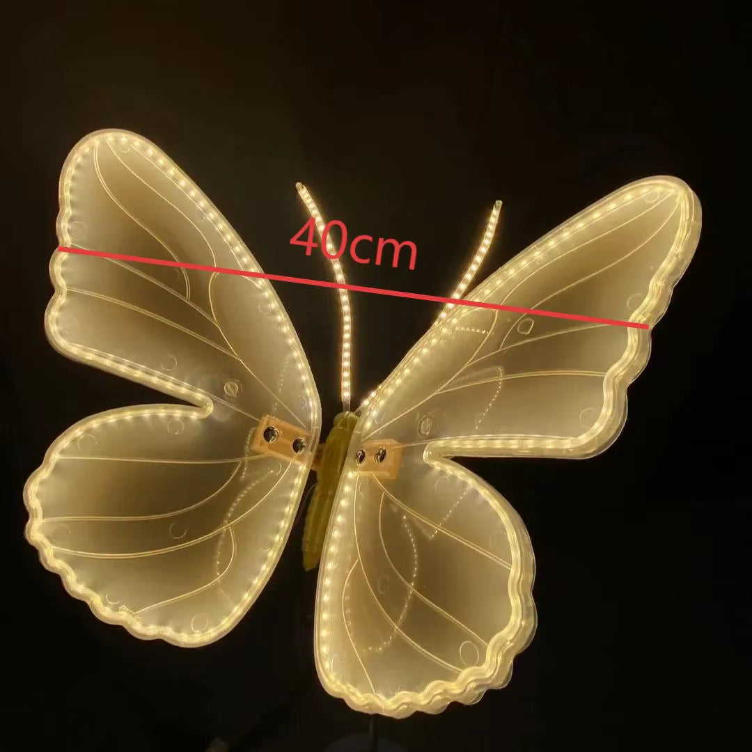 LED Simulated Butterfly Decoration, Vibrating Wings, Christmas Wedding Party Outdoor Wall Tree Garden Decor Butterfly